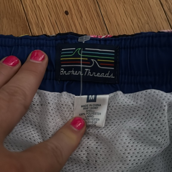 Broken Threads Matching❗️ Button Down Shirt & Swim Trunks Flamingo - Picture 3 of 5